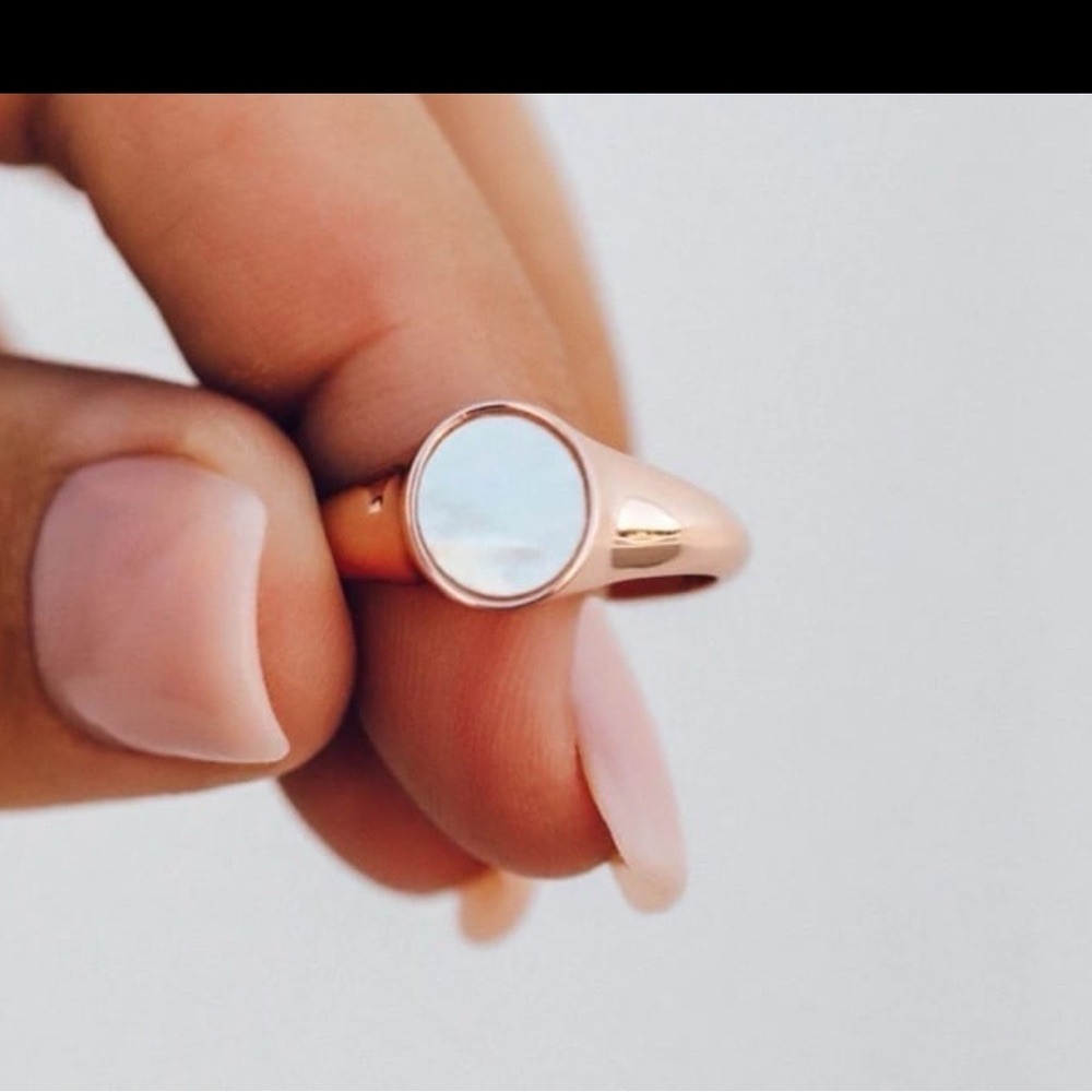 PURA VIDA size 5 ROSE GOLD Moon Stone Thick Ring NEW retail $26